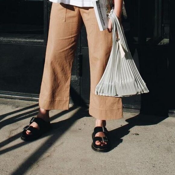 Dr. Martens MYLES BRANDO LEATHER BUCKLE SLIDE SANDALS new sz 11 - Picture 3 of 14